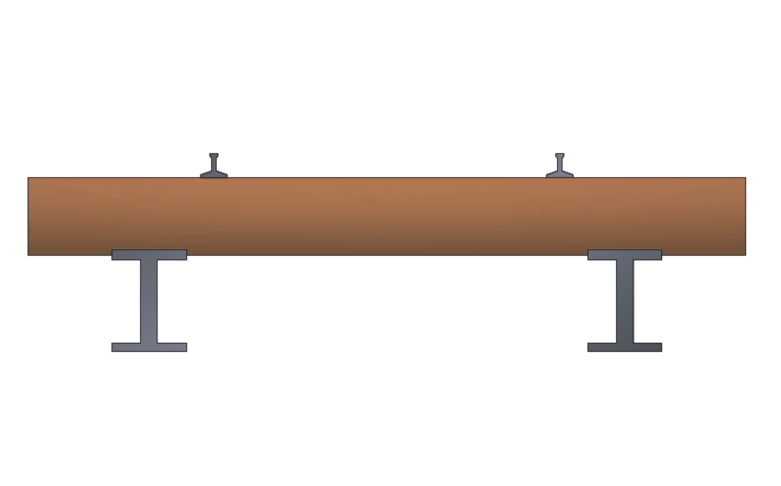 钢梁明桥面Sleepers work of steel bridge